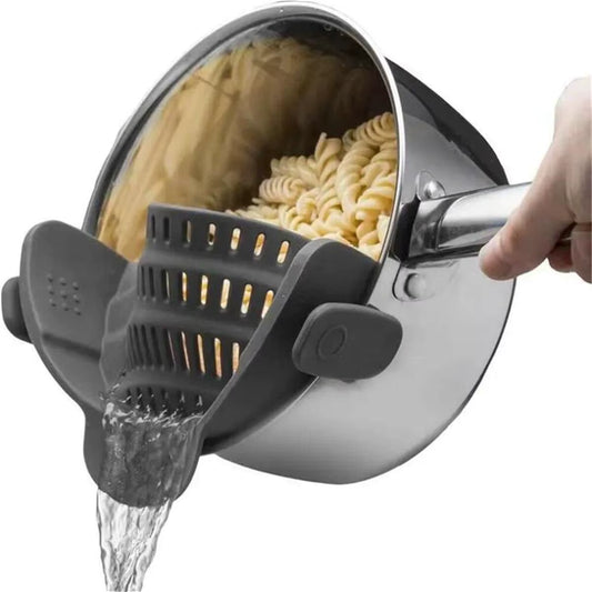 Universal Clip-On Kitchen Strainer for Pots, Pans & Bowls