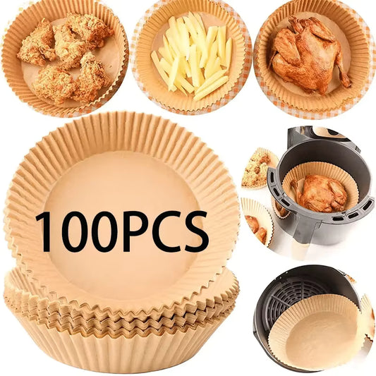 Disposable Air Fryer Paper Liners – Non-Stick Baking Sheets for Easy Cleanup