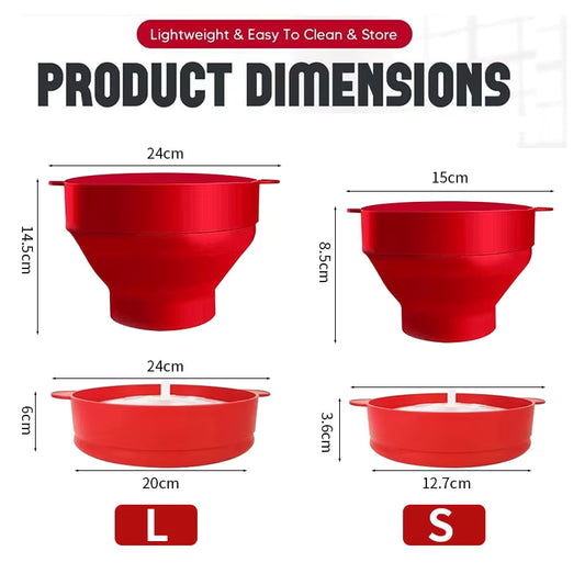 Silicone Microwave Popcorn Popper – Collapsible BPA-Free Popcorn Bowl with Lid