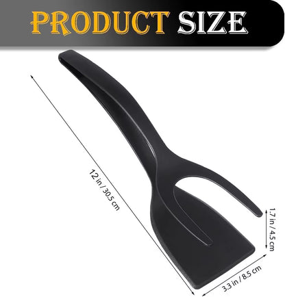 2-in-1 Grip Flip Spatula Tongs – Non-Stick Kitchen Turner for Eggs, Pancakes & More
