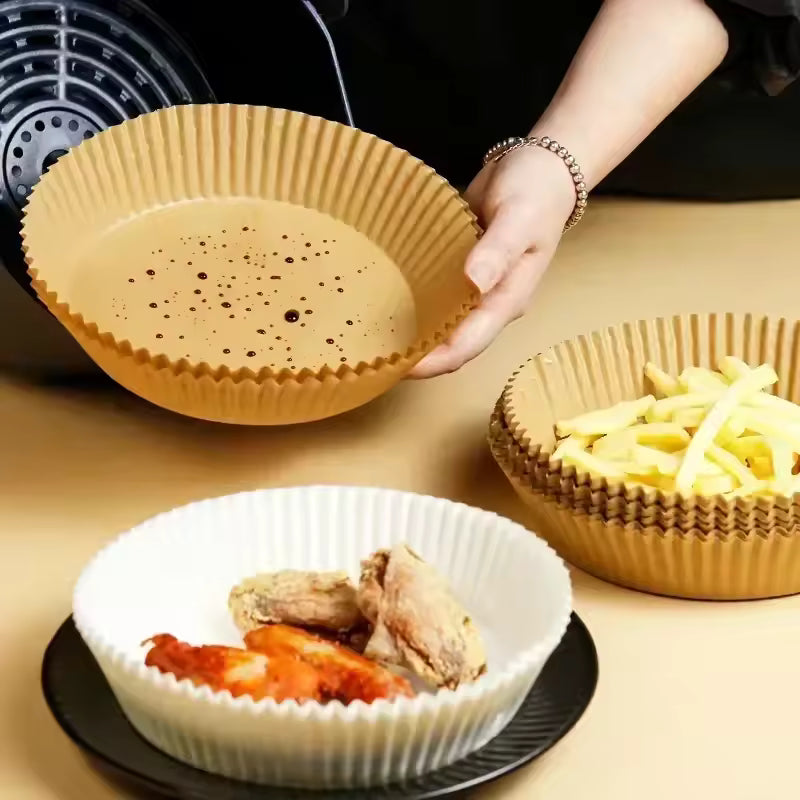 Disposable Air Fryer Paper Liners – Non-Stick Baking Sheets for Easy Cleanup